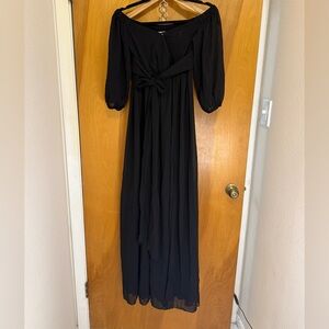 Elegant Black off the shoulder Long Sleeve Dress
